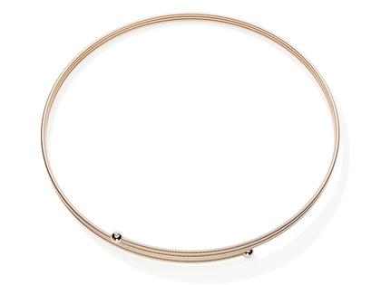 Niessing Colette C Embrace Collier 3-fach Rosewood mit zweifachem Besatz 125mm – Halsschmuck Collier aus 750 Weißgold.