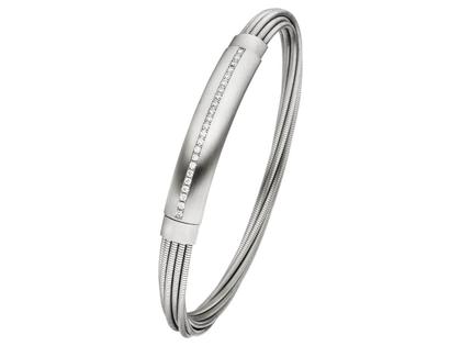Jörg Kaiser Armreif Platin   Edelstahlspiralen mit Brillanten – Armschmuck Armreif aus 950 Platin, Edelstahl und und .