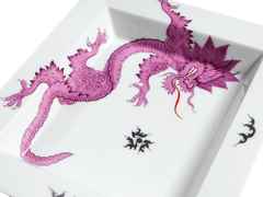 Meissen Vide-Poche  groß "Ming Drache Purpur" – Porzellanwaren Porzellandekoration in weiß und aus Porzellan und vergoldet. – Ansicht 2