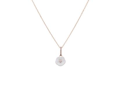 Meissen 1739 Royal Blossom Diamond Collier Roségold Meissener Porzellan mit Brillanten 0,130ct – Halsschmuck Collier in roségold und aus 750 Rotgold.