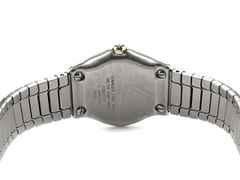 Juwelier Roller Ebel Sport Classic Quarz Edelstahl vergoldet Perlmutt-Zifferblatt Metallband 1087121 neuwertig Occasion Refurbished – Damenuhren Uhr mit Datum aus 750 Gelbgold und Edelstahl. Das Gehäuse ist rund und silber. Das Edelstahlarmband mit Gold ist silber-gelbgold. Das Zifferblatt ist römisch und weiß. – Ansicht 2