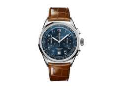 Breitling Premier B01 Chronograph 42 Automatik Edelstahl blaues Zifferblatt braunes Lederband – Herrenuhren Chronograph aus Edelstahl und Leder. Das Gehäuse ist rund und silber. Das Lederarmband Kroko / Alligator ist braun. Das Zifferblatt ist arabisch und blau.