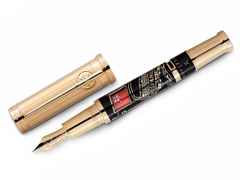 Montblanc Writers Edition                   2023: Robert Louis Stevenson Limited Edition 1883 Füllfederhalter – Schreibgeräte Füllfederhalter in gelbgold und aus Metall und vergoldet.