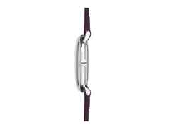 Junghans Max Bill Damen Quarz Edelstahl 32,7mm weißes Zifferblatt rotes Lederband – Damenuhren Uhr mit Datum aus Edelstahl. Das Gehäuse ist rund und silber. Das Lederarmband ist rot. Das Zifferblatt ist arabisch Index und weiß. – Ansicht 3