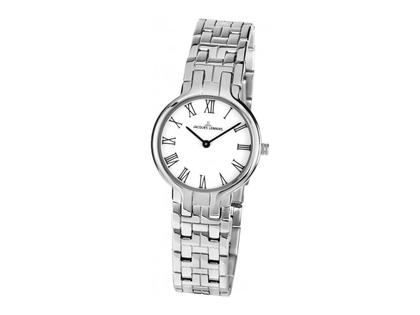 Jacques Lemans Quarz Milano     Römisch Edelstahl weiß Edelstahlband – Damenuhren Uhr ohne Datum aus Edelstahl. Das Gehäuse ist rund und silber. Das Edelstahlarmband ist silber. Das Zifferblatt ist römisch und weiß.