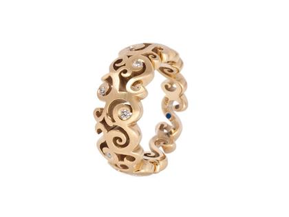 Schmuckwerk Ranke Ring Roségold mit Brillanten 0,140ct – Ringe Ring mit Besatz aus 750 Rotgold.