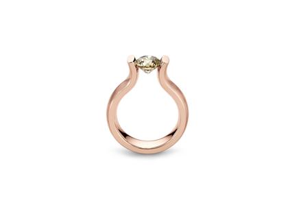 Niessing Spannring® Lucia Supla Grenadine 4mm mit Brillant 0,500ct cinnamon – Ringe Ring mit Besatz in rotgold und aus 750 Rotgold.