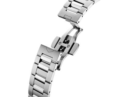 TAG Heuer Carrera Date Automatik Edelstahl 36mm weißes Perlmutt-Zifferblatt mit Brillanten Metallband – Damenuhren Uhr mit Datum aus Edelstahl. Das Gehäuse ist rund und silber. Das Edelstahlarmband ist silber. Das Zifferblatt ist ein Index in weiß. – Ansicht 6