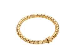 Fope Eka Flex'It  Armband  mittel Gelbgold 1 Ronde mit Brillant 0,02ct M flexibel – Armschmuck Armband aus 750 Gelbgold.
