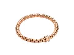 Fope Eka Flex'It Armband  mittel Roségold 1 Ronde mit Brillanten 0,21ct M flexibel – Armschmuck Armband aus 750 Rotgold.
