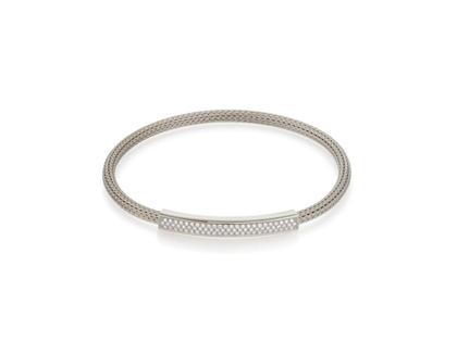 Jörg Heinz Infinity Flex-Armband "Pavé" Strumpfgeflecht Weißgold 17cm mit Brillanten 0,220ct – Armschmuck Armband aus 750 Weißgold.