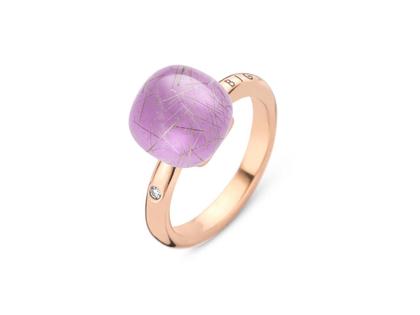 Bigli Mini Sweety "Cotton Candy" Ring Roségold Gr. M mit Brillant 0,020ct – Ringe Ring mit Besatz aus 750 Rotgold.