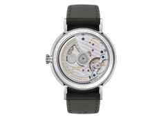 Nomos Glashütte Ludwig Neomatik 41 Datum 75 Jahre Grundgesetz Automatik Edelstahl 41mm weißes Zifferblatt schwarzes Lederband limitiert – Herrenuhren Uhr mit Datum aus Edelstahl und Leder. Das Gehäuse ist rund und silber. Das Lederarmband ist schwarz. Das Zifferblatt ist römisch Index und weiß. – Ansicht 2