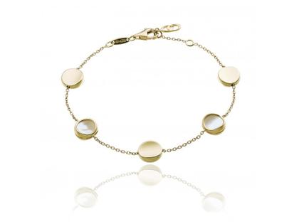 Chimento Armillas Glow Caleido Armband Gelbgold 19cm mit Perlmutt – Armschmuck Armband in gelbgold und aus 750 Gelbgold.