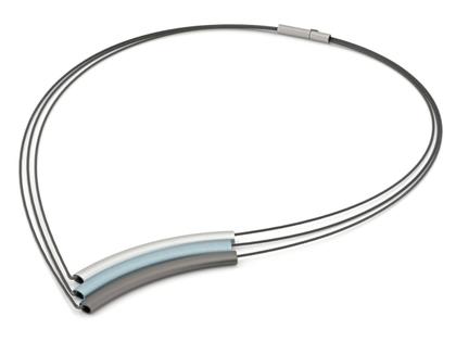 Step by Step Collier Edelstahl anthrazit Aluminium silber hellblau anthrazit – Halsschmuck Collier aus Aluminium, Edelstahl und und .