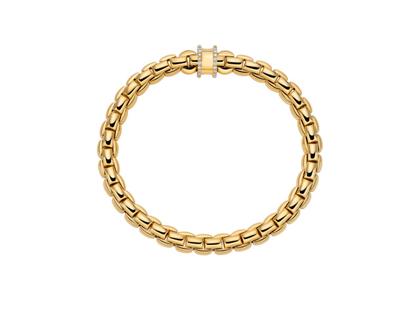 Fope Eka Flex'It Armband  mittel Gelbgold 1 Ronde mit Brillanten 0,21ct M flexibel – Armschmuck Armband aus 750 Gelbgold. – Ansicht 3