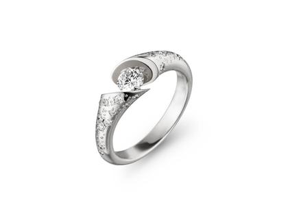 Schaffrath Calla CALLW Damenring Weißgold mit Brillant 0,30 – Ringe Ring mit Besatz aus 750 Weißgold.