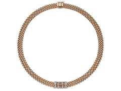 Fope Panorama Collier  mit 9 Ronden Roségold mit Brillanten – Halsschmuck Collier aus 750 Rotgold. – Ansicht 2