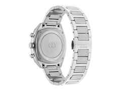 Gucci Interlocking Chronograph Quarz Edelstahl 41mm blaues Zifferblatt Metallband YA142317 – Herrenuhren Chronograph aus Edelstahl und Keramik. Das Gehäuse ist rund und silber. Das Edelstahlarmband ist silber. Das Zifferblatt ist ein Index in blau. – Ansicht 2