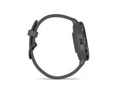 Garmin Venu 3S faserverstärktes Polymer kieselgrau 41mm kieselgraues Kautschukband – Herrenuhren Uhr Multifunktion aus Edelstahl, Kautschuk, Kunststoff und PVD beschichtet. Das Gehäuse ist rund und anthrazit. Das Kautschuk / Kunststoff / Silikon Armband ist anthrazit. Das Zifferblatt ist digital und schwarz. – Ansicht 6
