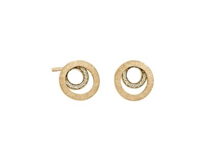 Schmuckwerk Saturn Ohrstecker Gelbgold 10mm mit Brillanten 0,080ct – Ohrschmuck Ohrstecker in gelbgold und aus 750 Gelbgold.