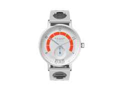 Nomos Glashütte Autobahn neomatik Automatik 41 mm Datum Director's Cut Limited Edition A3 – Herrenuhren Uhr mit Datum aus Edelstahl. Das Gehäuse ist rund und silber. Das Edelstahlarmband ist silber. Das Zifferblatt ist arabisch Index und weiß.