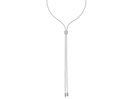 Fope Aria  Y-Collier   Weißgold 70cm längenverstellbar 1 Schmuckelement breit mit Brillanten 0,480ct – Halsschmuck Collier aus 750 Weißgold.