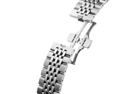 TAG Heuer Carrera Chronograph Automatik Edelstahl 41mm grünes Zifferblatt Metallband – Herrenuhren Chronograph aus Edelstahl. Das Gehäuse ist rund und silber. Das Edelstahlarmband ist silber. Das Zifferblatt ist ein Index in grün. – Ansicht 4