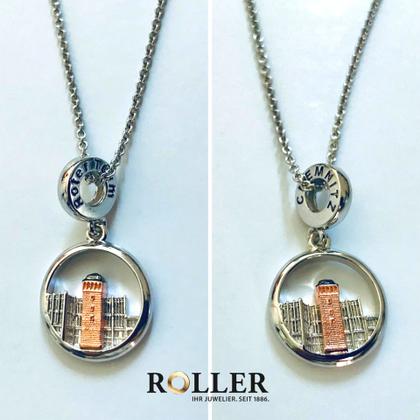 Juwelier Roller | Atelier Edition "Roter Turm" Collier aus Silber 45cm – Anhänger Anhänger ohne Besatz aus Edelstahl, Keramik und und . – Ansicht 2