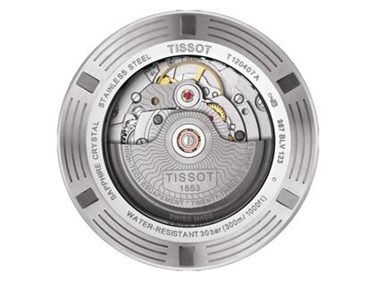 Tissot Seastar 1000  Powermatic 80 dunkelblau – Herrenuhren Uhr mit Datum aus Edelstahl und Keramik. Das Gehäuse ist rund und silber. Das Edelstahlarmband ist silber. Das Zifferblatt ist ein Index in blau. – Ansicht 2