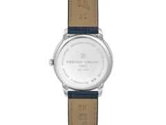Frederique Constant Classics Moneta Moonphase Quarz 37mm schwarzes Zifferblatt schwarzes Lederband – Herrenuhren Uhr ohne Datum aus Edelstahl und Leder. Das Gehäuse ist rund und silber. Das Lederarmband ist schwarz. Das Zifferblatt ist ein Index in schwarz. – Ansicht 2
