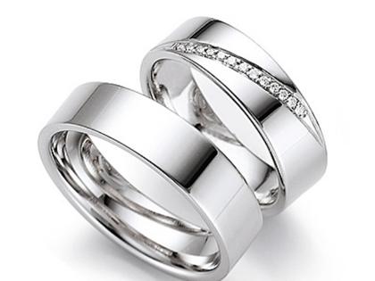 Gerstner Trauring Paar 17 mit Diamanten – Ringe Trauring mit Besatz aus 585 Weißgold.