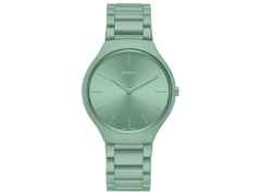 Rado True Thinline Les Couleurs Le Corbusier Quarz Keramik Greyed English Green 32041 – Damenuhren Uhr ohne Datum aus Keramik und Titan. Das Gehäuse ist rund und grün. Das Keramikarmband ist grün. Das Zifferblatt ist ein Index in grün.