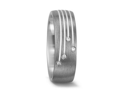 TitanFactory Titanring Nr. 32 mit Brillanten – Ringe Trauring mit Besatz aus Keramik, Titan und und .