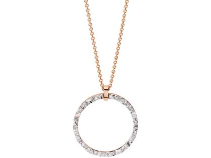 Schmuckwerk Alpen Halskette Rotgold mit Anhänger 55 Brillanten – Halsschmuck Kette mit Anhänger aus 750 Rotgold, 750 Weißgold und und .