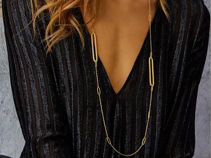Nanis Libera Collier Gelbgold lang – Halsschmuck Collier aus 750 Gelbgold. – Ansicht 5