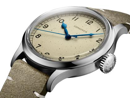 Longines Heritage Military Edelstahl silber braunes Lederband kaufen 