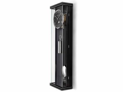 Erwin Sattler Seilzug Regulator Wanduhr Opus PM 70 II S schwarzes Zifferblatt Limited Edition – Großuhren Wanduhr aus Holz. Das Gehäuse ist rechteckig und schwarz. Das Zifferblatt ist arabisch Index und schwarz. – Ansicht 2