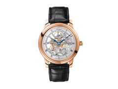 Glashütte Original Senator Skelettierte Edition Handaufzug Rotgold 42mm silbernes Zifferblatt schwarzes Lederband – Herrenuhren Uhr ohne Datum aus 750 Rotgold. Das Armband ist ein Lederarmband Kroko / Alligator. Der Zifferblatt ist römisch.