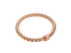 Fope Eka Flex'It  Armband  mittel Roségold 1 Ronde mit Brillant 0,02ct M flexibel – Armschmuck Armband aus 750 Rotgold.