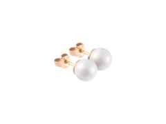 Meissen Pearl Collection  Ohrstecker Roségold mit weißen Porzellankugeln 8mm aus Meissener Porzellan® – Ohrschmuck Ohrstecker aus 750 Rotgold, Porzellan und und .
