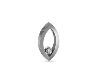 TitanFactory Navette Anhänger mit Brillant – Anhänger Anhänger mit Besatz aus Titan.