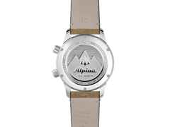 Alpina Diver 300 Heritage Edelstahl 42 schwarzes Zifferblatt braunes Lederband – Herrenuhren Uhr ohne Datum aus Edelstahl und Leder. Das Gehäuse ist rund und silber. Das Lederarmband ist braun. Das Zifferblatt ist arabisch und schwarz. – Ansicht 3