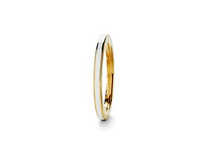 Niessing Setario Line Ring Classic Yellow mit weißer Emaille – Ringe Ring in gelbgold und aus 750 Gelbgold.