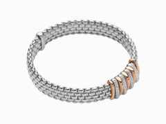 Fope Panorama Armband  mit 9 Ronden  Weißgold mit Brillanten – Armschmuck Armband aus 750 Weißgold.