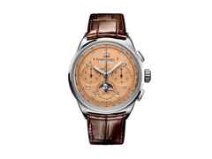 Breitling Premier B25 Datora 42 Chronograph Automatik Edelstahl kupferfarbenes Zifferblatt braunes Lederband – Herrenuhren Chronograph aus Edelstahl. Das Gehäuse ist rund und silber. Das Lederarmband Kroko / Alligator ist braun. Das Zifferblatt ist arabisch Index und braun.