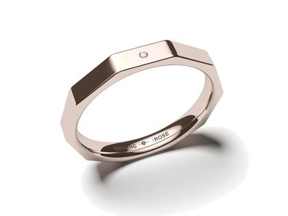 Ringe Ring mit Besatz in grau und aus Silber-Gold Legierung - 90 S.
