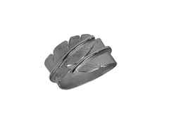 Heiring Feather Ring Medium Silber schwarz rhodiniert – Ringe Ring aus 925 Silber und und rhodiniert.
