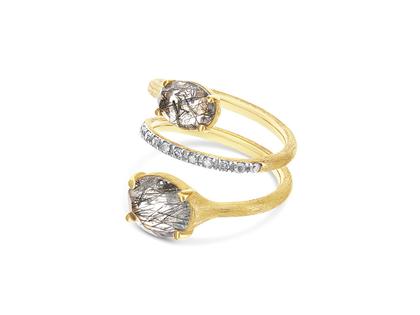 Nanis Ipanema Ring Gelbgold Rutilquarz dunkel – Ringe Ring mit Besatz aus 750 Gelbgold. – Ansicht 3