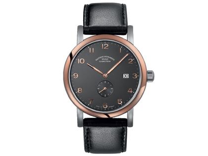 Mühle Glashütte Antaria Kleine Sekunde anthrazit vergoldet – Herrenuhren Uhr mit Datum aus Edelstahl und vergoldet. Das Armband ist ein Lederarmband. Der Zifferblatt ist arabisch.